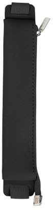Wayfadacc Stifteetui mit verstellbarem Gummiband, für Hardcover, Tagebuch, Notizbuch, Reißverschluss, Leder, auslaufsicher, PU-Federmäppchen, Schwarz , 18*4*4CM