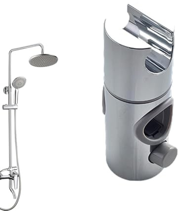 Duschkopfhalterung Ohne Bohren - Duschkopfhalter Für Gleitstange Verstellbar, Duschkopf Für Badezimmer, Höhenverstellbar, Duschhalterung Für Stange 24/25 Mm, 360° Drehbar, Wandmontage, Chrome