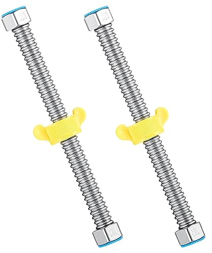 Yardenfun Tuyau De Chauffe-eau Flexible 1/2 Pouce En Acier Inoxydable 304 Certifié, Résistant à La Corrosion Et Haute Température, Adaptable Pour Plomberie Domestique, Lot De 2 Pièces De 60 Cm