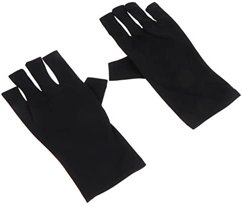 Homoyoyo 2 piezas Guantes de Protección UV para Manicura Guantes UV de Dedos Libres Material Ligero y Resistente al Agua y Elasticidad