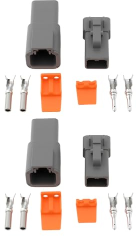The Lord of the Tools Set di 2 connettori impermeabili DTP04-2P DTP06-2S a 2 pin, compatibili con Deutsch, per auto, moto, camion