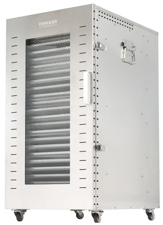 Cercker Commercial Food-Dehydrator Machine 22 Trays,Twin 110V Plugs Industrial-Dehydrator Commercial Meat Dryer 2500W Extra Large Capacity 37.5ft² Beef Jerky Maker, Food-Dryer Machine for Fruit