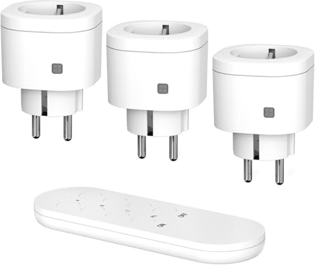 WEALTVAN 3000W Funksteckdosen mit Fernbedienung, Funksteckdosen-Set Mini 3+1 für Innenbereich, 40m Reichweite, geeignet für Weihnachtsdekorationen, Haushaltsgeräte und mehr