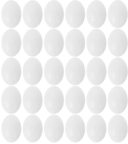 ABOOFAN Œufs de Pigeon pour Arrêter la Ponte en Plastique Solide Blanc Lot de 30 Matériau Plastique Solide Décorations Réalistes pour Pigeons pour Ornements la Maison