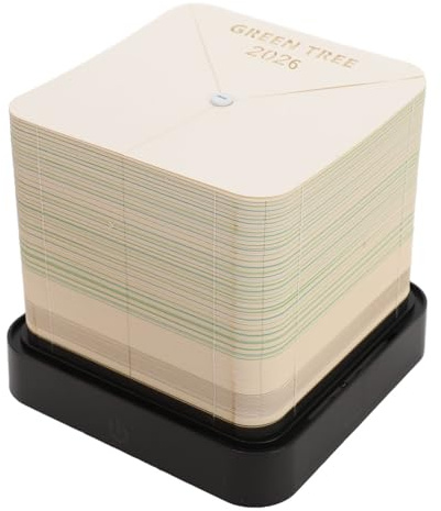 Asixxsix Bloc de Notas 3D, Grabado en Papel Rasgado a Mano, Notas Adhesivas 3D, Calendario Semanal, Calendario de la Tierra, de Piezas de Tiempo 2026 (GREEN)