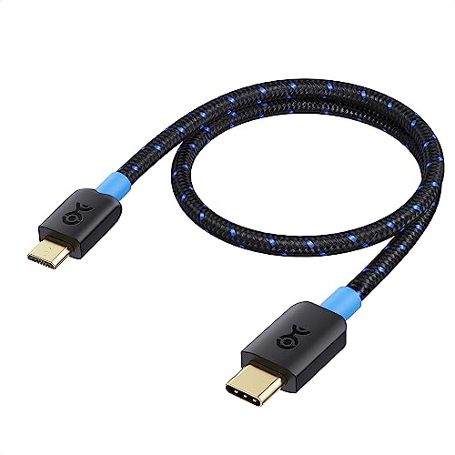 Cable Matters geflochtenes USB C auf Micro USB Kabel /, 0,3m, Schwarz | Micro-B 2.0 Datenkabel/Ladekabel, 480Mbps, bis 15W, Smartphone, Tablet, Kamera, Dashcam, PS4 Controller