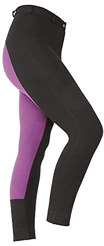 Shires Maids tvåtoner barn jodhpurs – svart/lila: 9-10