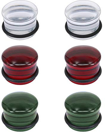 ZeSen Jewelry 3 Paare 4g-5/8 inch Single Flared Glas Ear Gauges Red Mushroom Flare Plugs Tunnel Stretcher Expander Glas Ohr Plug für Herren/Damen (Gauge=4g(5mm))