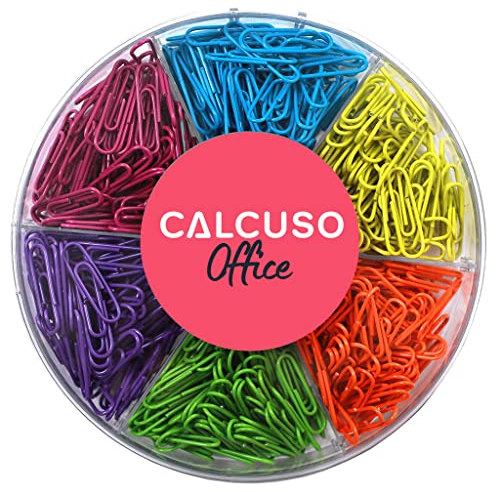 CALCUSO Lot de 480 trombones colorés – pinces métalliques pour fournitures de bureau et scolaires