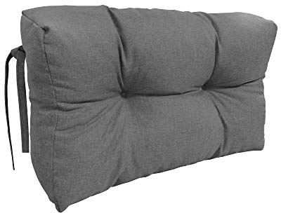 chilly pilley® Palettenauflage UV Wasserabweisend Leinenoptik Schaumflocken Palettenkissen auf Palettensofa Palettenpolster auf Palettenmöbel Rückenlehne Sitzkissen (Seitenkissen 65 x 50 Grau)