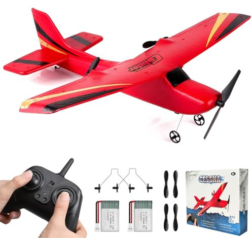HAWK'S WORK Ferngesteuertes Flugzeug, 2 CH 2,4 GHz RC Flugzeug, RTF Cessna für Kinder und Anfänger geeignet