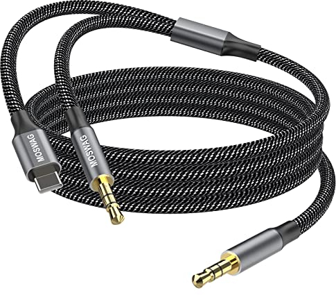 MOSWAG USB C auf 3,5 mm Audio Aux Kabel, Type C auf dual 3,5 mm Kopfhörer Stereo Kabel, Audio Y Cable Klinke 3,5mm Kompatibel mit Kopfhöre, Auto, Heim Stereo Lautsprecher (1m)