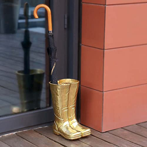 Ceramic Rain Boots Umbrella Stand,Free Standing Storage Holder Rack,Creative Stylish for Hallway Home Office Storage(Color:Golden)