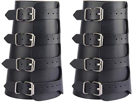 U/D Mittelalterliche Armschienen Armmanschette Classic Armguards Armguards Leder Hosenträger Kostüm Zubehör 2 Stück