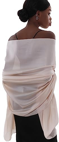 PIOYMEYA Kvinnor Lätt Sjal Sjalar Elegant Ceremoni Scarf Pashmina Sjal Sjal Stol Vår Sommar, Beige-6, L