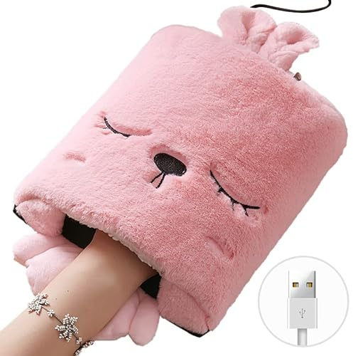 Beheizte Mauspad USB Handwärmer,Plüsch Verdicktes Handwärmer-Pad mit Handgelenkschutz Beheizte Heizmatten waschbar Winter Warm Maushand Cartoon-Design Für Büro Zuhause Computer Laptop für Herren Damen