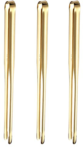 UPTALY 3 pcs pince fine en acier inoxydable (30 cm), couleur or, pince de barbecue japonaise, pince à barbecue coréenne, pince à Bacon de cuisine, pince à Sushi de transfert