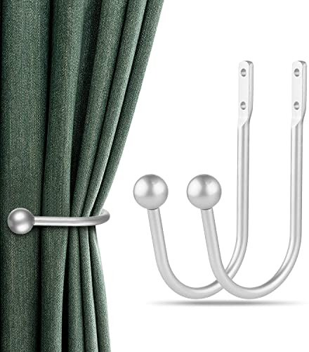 Curtain Holdbacks, 2pcs Curtains Holder Wall Mounted Drapery Tiebacks Retro Window Hook for Home Decor