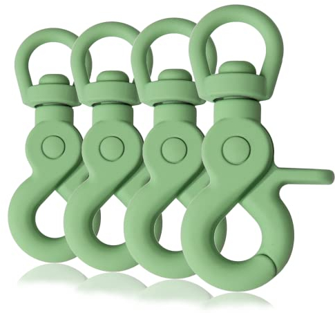 Ganzoo Ganchos para tijera para correa de perro, revestimiento de silicona, articulación giratoria, 4 unidades, L: 61 mm, ojal de 10 mm, mosquetón de seguridad, Paracord 550, zinc fundido a presión,