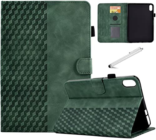 Fancity Case für iPad A16 11./10. Generation 11 Zoll/10,9 Zoll, 2025 2022 | Synthetisches Leder hülle mit Kartensteckplatz, Magnetdeckel mit Auto Wake/Sleep für iPad A16 11th/10th Gen, Green