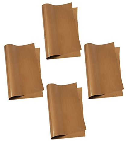 KONTONTY 4feuilles Tapis De Réutilisables Téflon Mat De Pâtisserie Antiadhésif Pour Four Résistantes à Haute Température Doublure De Plateau De Polyvalente