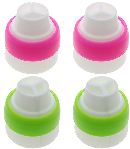 LUORNG Set di 4 beccucci russi per sac à poche, per decorare torte, 2 pezzi rosa e 2 verdi