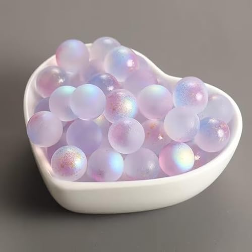 Rosojodg Glasmurmeln ohne Loch, leuchtende Glaskugel, 12 mm, bunte Glasmurmeln, Kinderspielzeug, Vasenfüller, Aquarium, Heimdekoration, DIY-Schmuck, Zubehör, Marmorspiele, 10 Stück