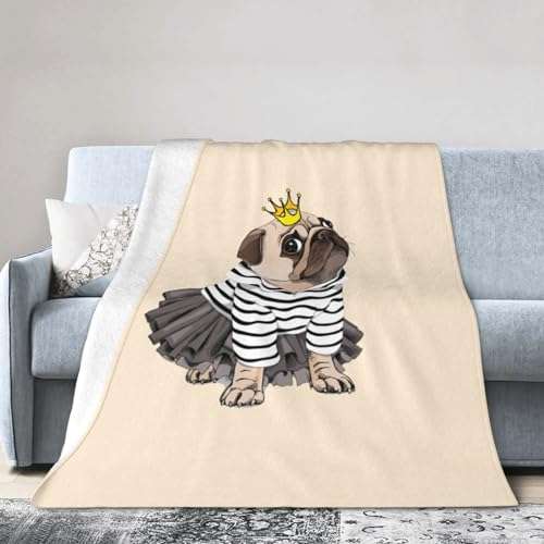 Jmorco Hunde-Druck-weiche Decken, warme und leichte Heimdekoration-Decke, 60 x 50 cm