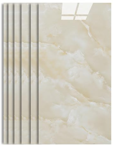 H-basics Klebefliesen Marmor Design 10 Stück - 60cm x 30cm, 3D Fliesenaufkleber, Selbstklebend, Küchenrückwand (Beige)