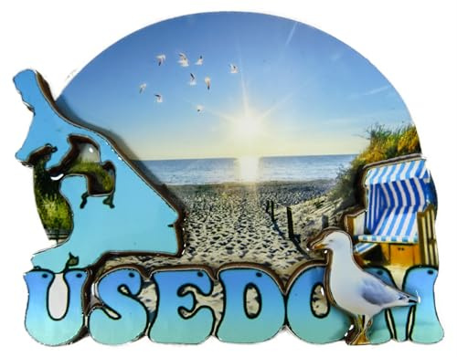 Souvenir Magnet Usedom 8,5 x 7 x 1 cm Kühlschrankmagnet Stadt Deko GCG 719541