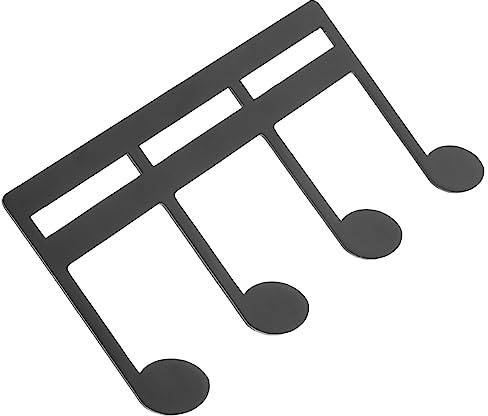 HEMOTON Tragbarer Notenblatthalter aus Metall in Schwarz für Musiker mit Fester Seitenfunktion für Notenständer Beim Gitarrenspiel