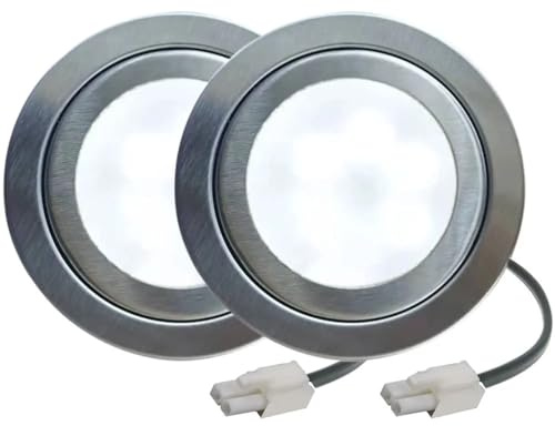 ruehalf 2-Piece 12V AC DC Ductless Cooker Range Hood Light Lamp 1.5W Equivalent 20W Halogen Frosted Glass Compatible Electronic Ballast (Color : Warm White 3000K, Size : with EL Connector_NO)