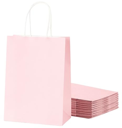 30 Borse regalo in carta pastello verde con manico - Per bambini e adulti, compleanni con macaron, caramelle e dolci