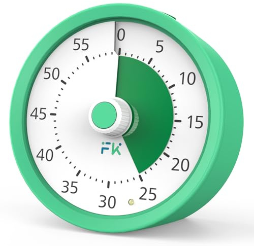 Temporizador Visual de 60 Minutos de Escritorio Infantil para Aula, Escuela, Cocina, Gimnasio, té y Tiempo de TDAH (Verde)
