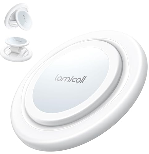 Lamicall Magnetische Handy Fingerhalterung für MagSafe - [Lederband-Griff] Handy Ring Halterung, Finger Handy Griff Ständer für iPhone 17 16 15 14 13 Pro Max Plus Mini Air, Smartphone mit Metallring