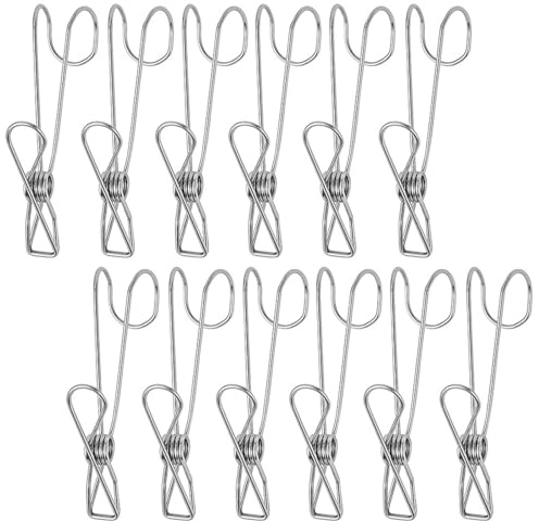 Multifunktionale, tragbare Wäscheklammern, kleine Stoffklammern, nützliche Metall-Hänge-Clips, tragbare Wäscheklammern für Schals, Gürtel, Handschuhe, 12 Stück