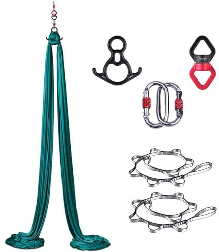 PRMTYUP Hamaca AéRea, Columpio De Yoga AéReo, Hamaca De Danza AcrobáTica, Hamaca De Yoga AéReo, Equipo De Yoga AéReo, Kit De Accesorios De Tela AéRea, para Danza AcrobáTica,A,10M*1.5M
