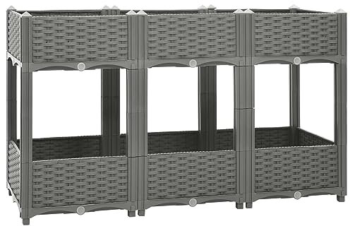 ShGaxin Hochbeet 120x40x71 cm Polypropylen, Palettenrahmen, Hochteich, Gemüsebeet, Kräuterregal Balkon, Blumenbeet, Kräuterspirale, Tomatenbeet, Pflanzhochbeet - 153299