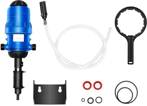 czyuRachel Distributore automatico di fertilizzanti, 0,4-4% fertilizzante iniettore iniettore fertilizzante 42.67PSI con tubo lungo per fertilizzare fiori, frutta e verdura, blu