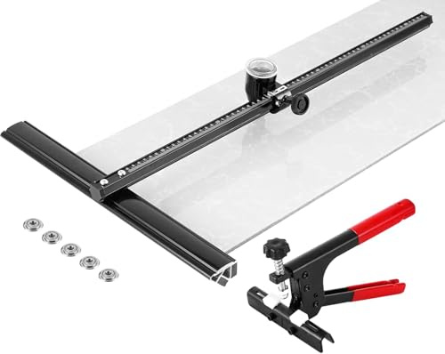 MXBAOHENG Manual Tile Cutter Tool Kit 600mm Tile Cutters for Ceramic Tiles with 1 Powerful Pliers and 5Pcs Cutting Blades