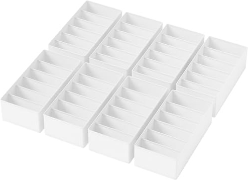 Homsorout Schubladen Organizer für Unterwäsche - 8er Set Schrank Organizer für PAX Kleiderschrank, 30 x 15 x 9 cm Baby Wickelkommode für Socken, Kinderkleidung, Weiß