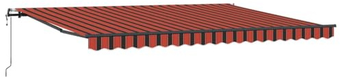 vidaXL Tendone Automatico Retrattile Arancione e Marrone 450 x 350 cm di Resistente ai Raggi UV e Impermeabile. Facile da Montare, Perfetto per Fare Ombra in Giardino, sul Balcone o Come Copertura