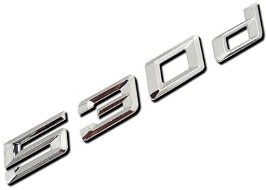 MCK Auto - 530d Emblema para Maletero Trasero Plateado Brillante 530d para la Serie 5 E39 E60 E61 F10 F11 G30 G31 G60 G61