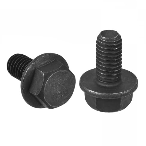 TA-VIGOR 5Pcs M8 x 16mm Hex Flange Bolts, 10.9 Grade Carbon Steel Hex Head Screws, Flanged Hexagon Bolts for Construction, Machine Tools, and DIY Projects Black