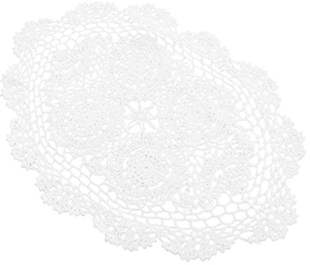 SOIMISS Mantel Individual De Ganchillo De Algodón Blanco Tapete De Mesa Hecho Mano con Encaje Decorativo para Decoración Navideña y Eventos Elegantes