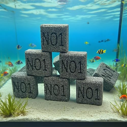 LIYAOLI 36-Pack Bio Media for Fish Tank Aquarium Filter - 4 lbs Ceramic Biological Filter Media Set, Nitrogen Removing Biomedia for Freshwater/Bio Balls for Pond Filter (Black - Block)