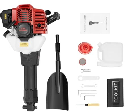 Digger a 2 tempi 1900 W 52 CC Escavatore a benzina portatile 6500 giri/min Trivella per alberi da giardino, Macchina scavatrice manuale per alberi da giardino, Fresatrice per trincee, Forza d'impatto