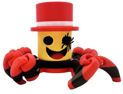 Sammyni Spiderini - Figura Brainrot Meme Italiano XL 11x8 cm - Colección Oficial Brainrot - Araña Articulada roja con Sombrero - Figura Brain Rot Articulada - Samini Espiridini - Samy Spiridini