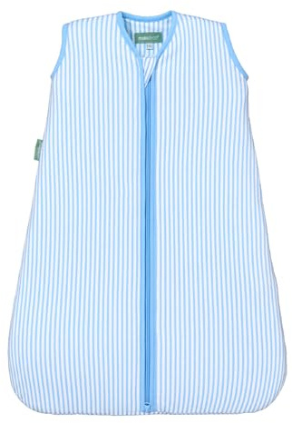 molis&co - Baby Schlafsack ärmellos - Ideal für Frühling und Herbst - Babyschlafsack 1 tog ohne Ärmel - Leicht gepolstert - 100% Baumwolle (Oeko-TEX 100), Premium Qualität - Sailor Blue (95 cm)