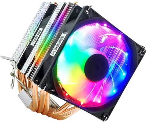 Advanced CPU Air Coolers Double Tower Heat Sink 6 Copper Heat Pipes PWM Controlled Fan Rgbs LED Low Noise Design Double Tower PC Cooling